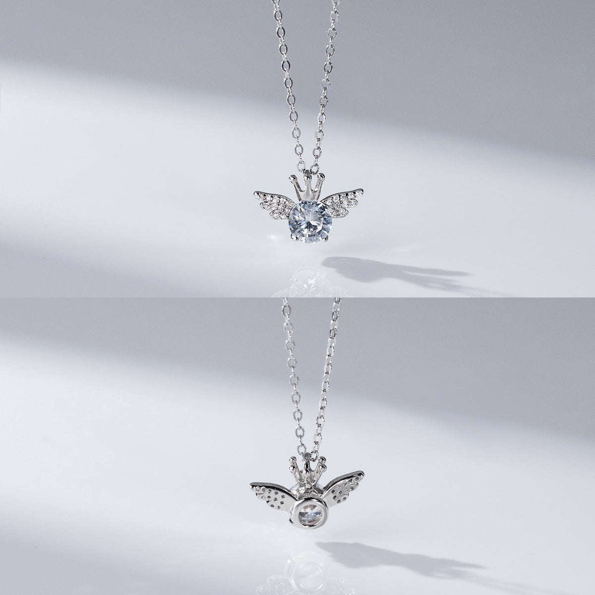 925 silver crown wing pendant necklace set of 5