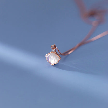 Collier pendentif en forme de coquillage en argent sterling et nacre Ensemble de 10