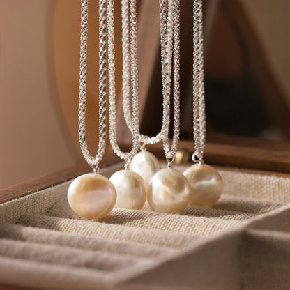 925 silver vintage baroque pearl bling chain necklace set of 5