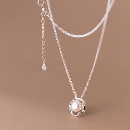 925 single pearl necklace set of 5