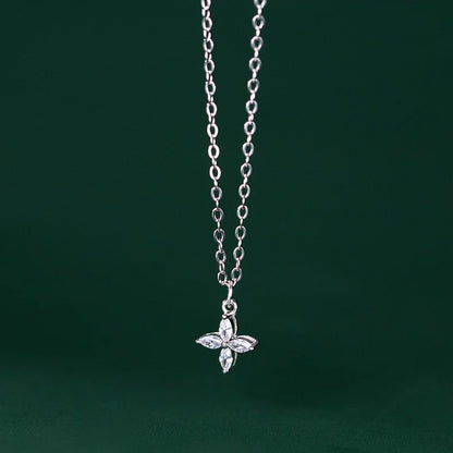 925 unique petit collier de fleurs de trèfle à quatre feuilles Ensemble de 10