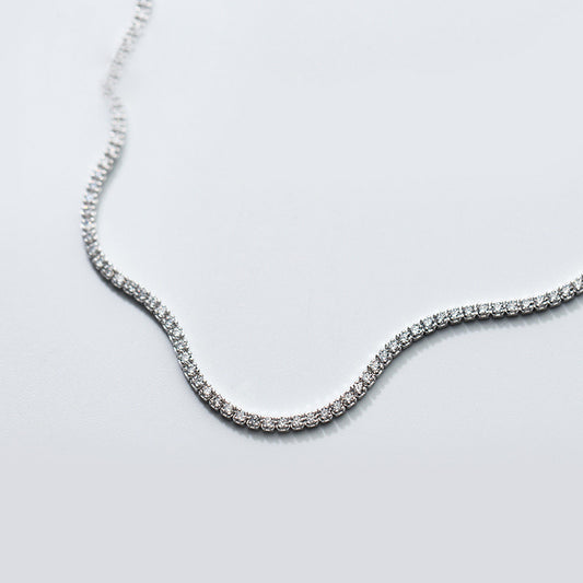 Collier ras de cou tennis en argent sterling 925 et oxyde de zirconium de 2 mm Ensemble de 10