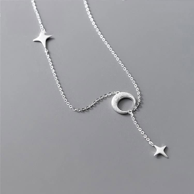 925 silver moon scrub pendant star tassel necklace set of 5