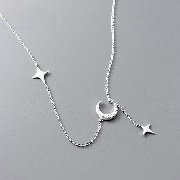 925 silver moon scrub pendant star tassel necklace set of 5