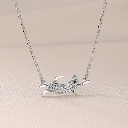 925 silver cubic zirconia dog pendant necklaces set of 5