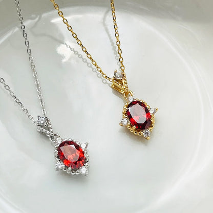 925 sterling silver 18k gold vintage ruby pendant necklace set of 5