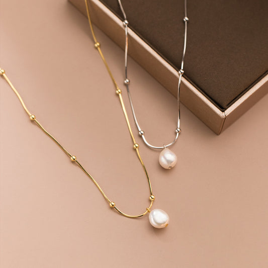 925 single vintage baroque pearl necklace Set of 10