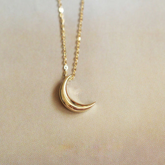 Collier pendentif petite lune en argent sterling 925 et or, lot de 10