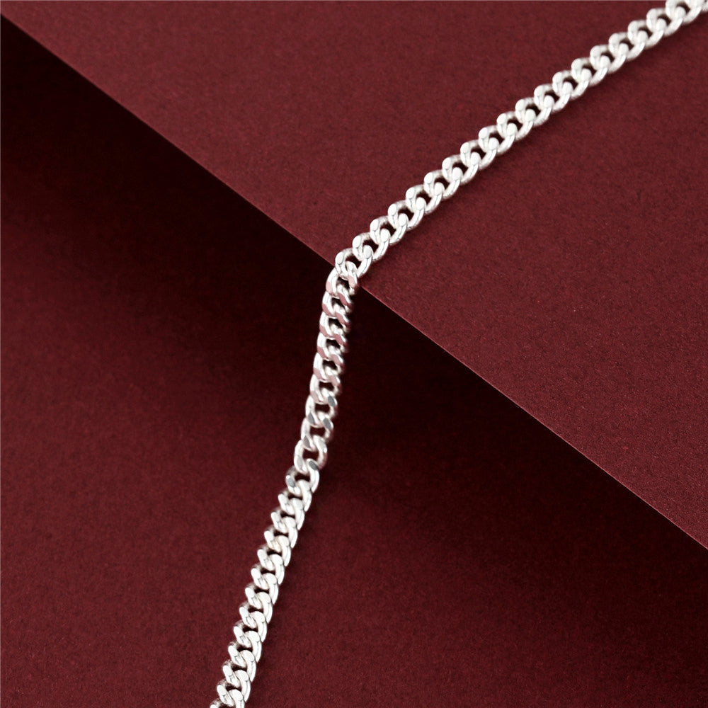 925 sterling silver clasp 3.5mm cuban link chain necklace set of 5