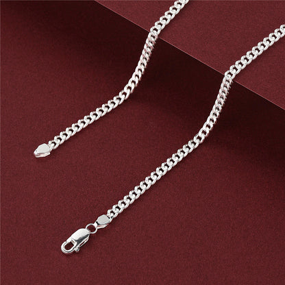 925 sterling silver clasp 3.5mm cuban link chain necklace set of 5