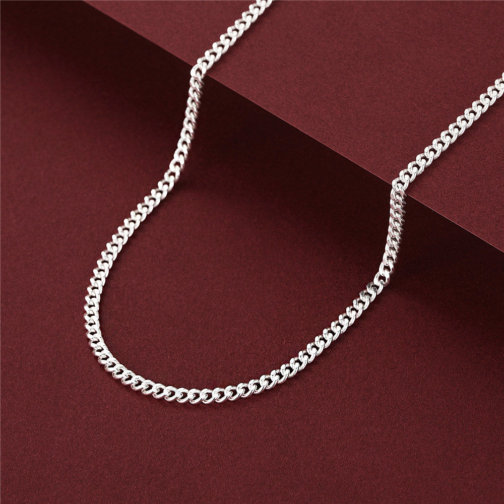 925 sterling silver clasp 3.5mm cuban link chain necklace set of 5