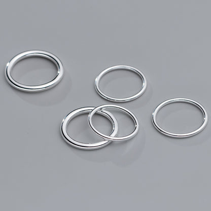 Bagues empilables simples en argent sterling 925 de 1,6 mm/2,5 mm Ensemble de 10