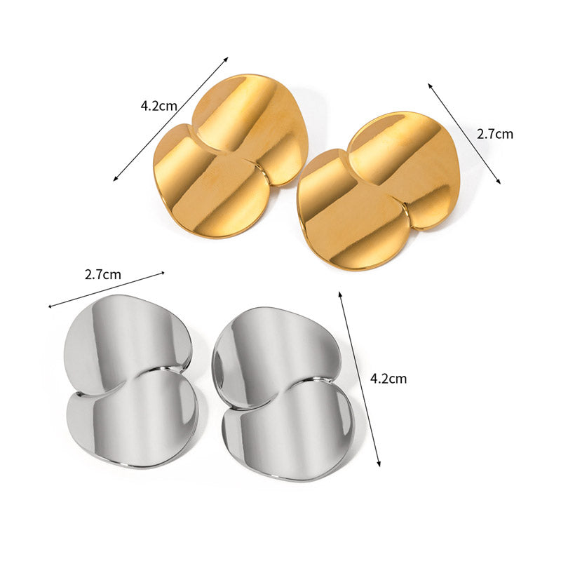 Boucles d'oreilles pendantes à gros disque poli géométrique en acier inoxydable (10 paires)