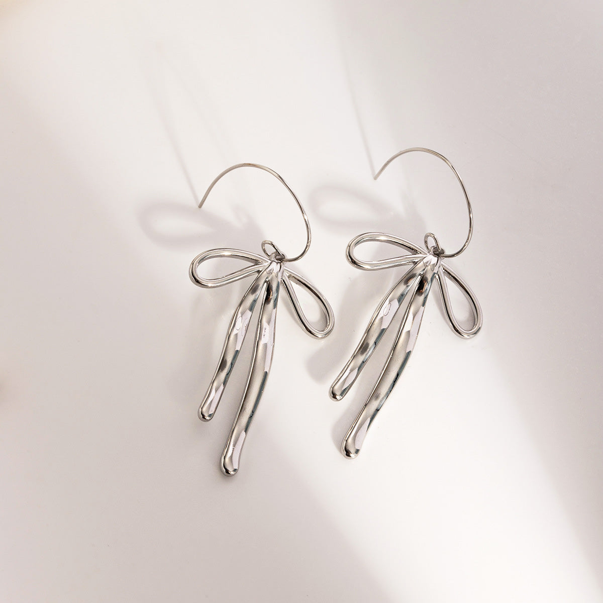 Stainless steel elegant knot bow drop earrings (5 pairs)