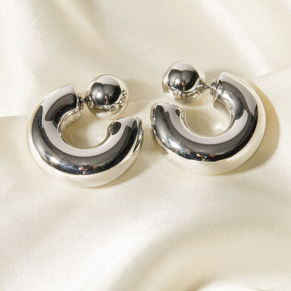 Stainless steel chunky ball stud earrings (5 pairs)