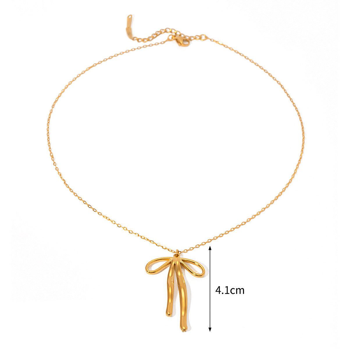 Stainless steel gold elegant knot bow pendant necklaces Set of 5