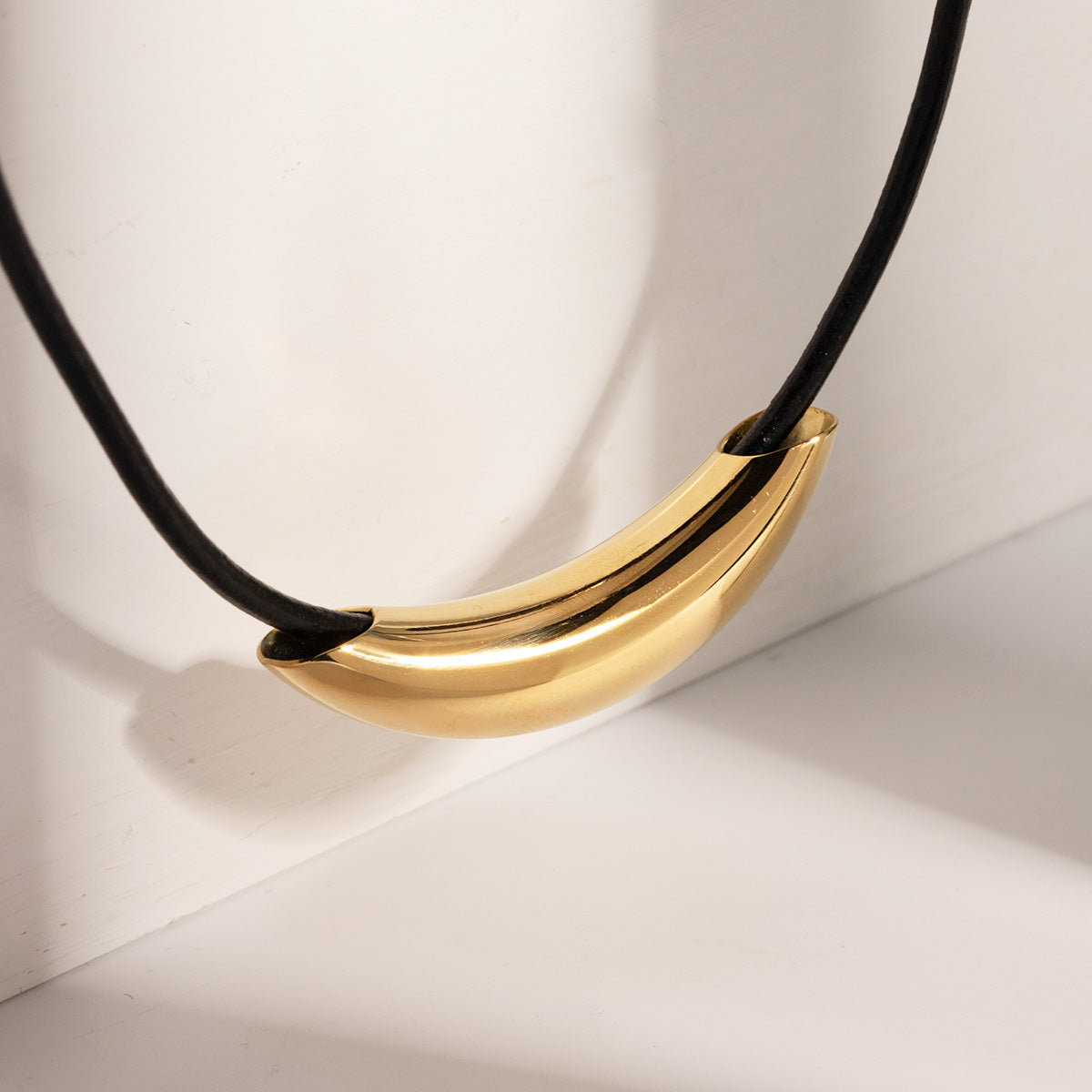 Breloque en métal simple en acier inoxydable avec collier lanière en cuir Ensemble de 10