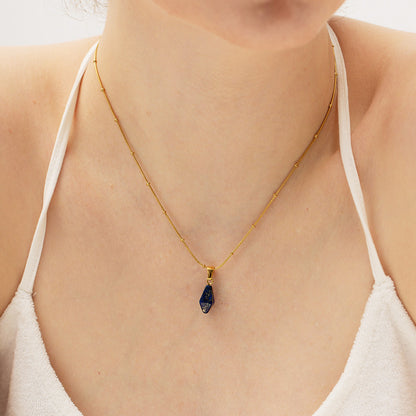 Acier inoxydable Rose Quartz Rose Turquoise Bleu Lapis Lazuli pendentifs breloques en pierre naturelle Lot de 10