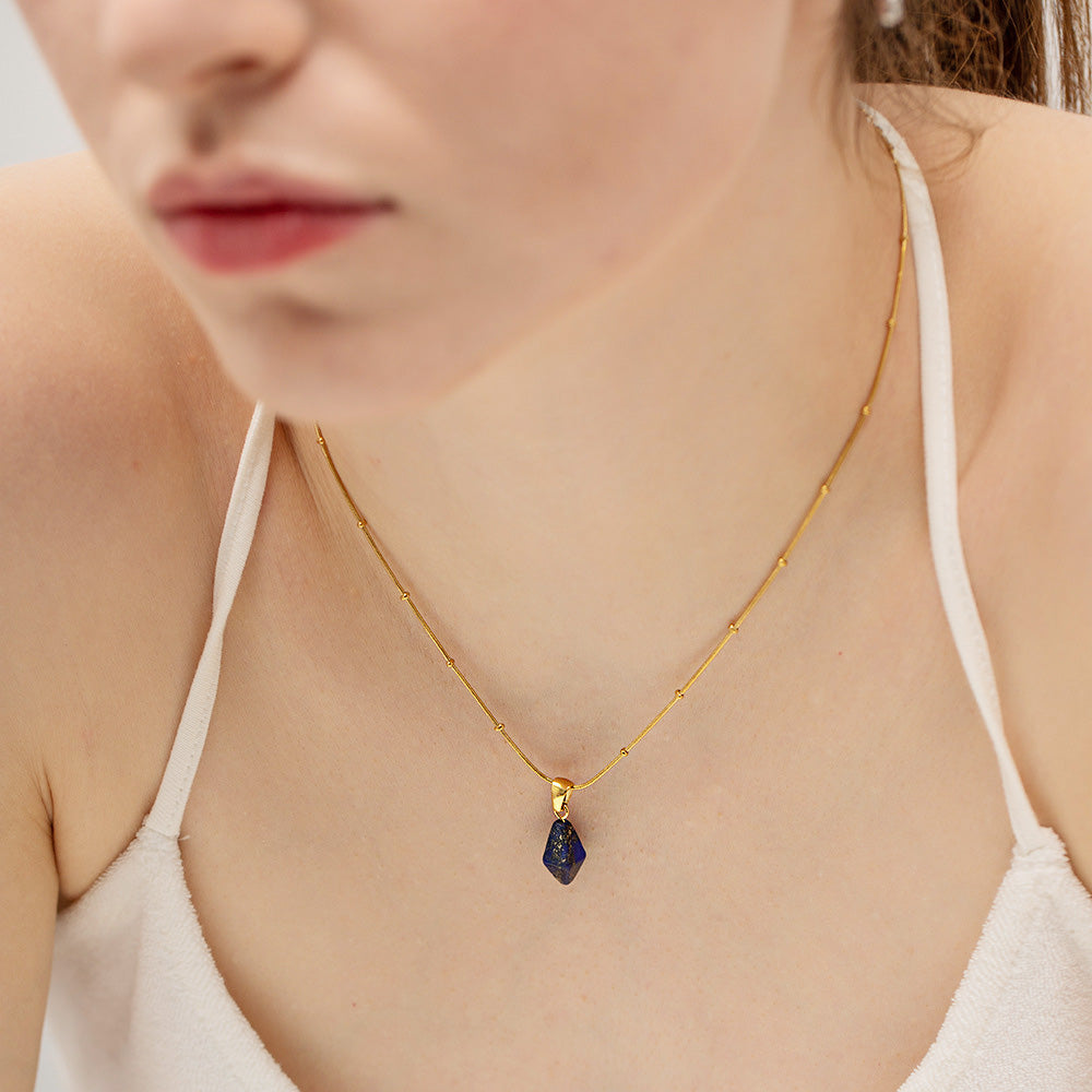 Acier inoxydable Rose Quartz Rose Turquoise Bleu Lapis Lazuli pendentifs breloques en pierre naturelle Lot de 10