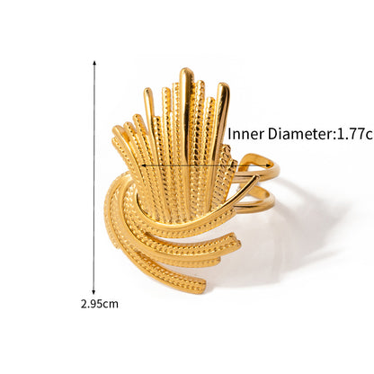 Anneaux réglables torsadés en acier inoxydable vintage Ensemble de 10