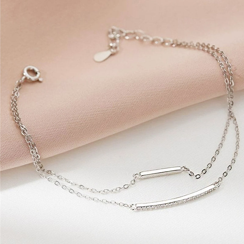 Pulsera de cadena brillante con cuentas finas de eternidad de 2 mm de plata 925, juego de 10