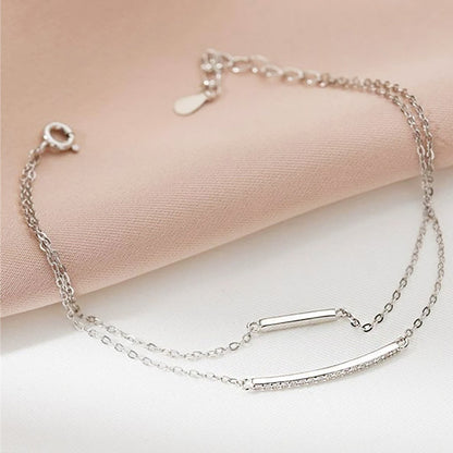 Pulsera de cadena brillante con cuentas finas de eternidad de 2 mm de plata 925, juego de 10