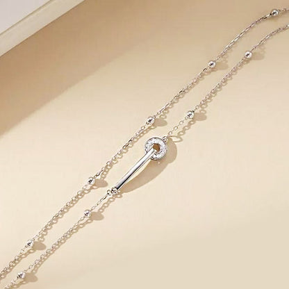 Wholesale 925 sterling silver double-layer circle bead chain bracelets Set of 5