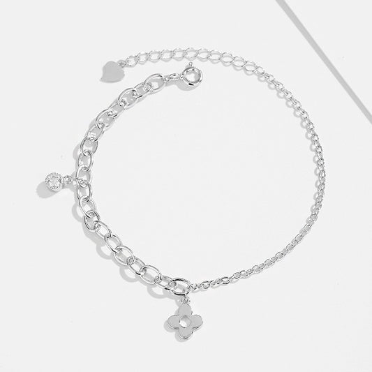 925 sterling silver chain style four-leaf clover charm bracelets Set of 10