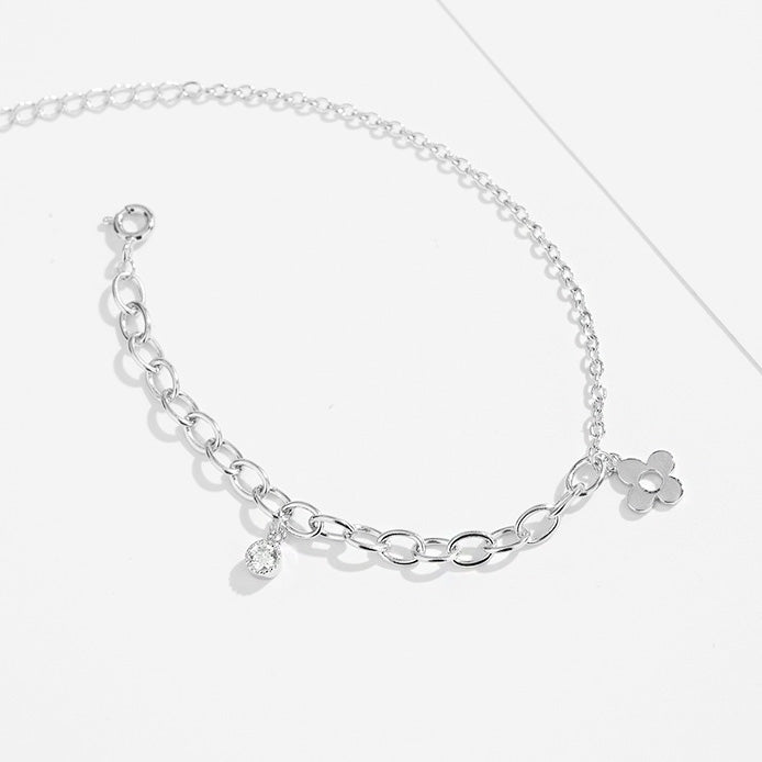 Bracelets à breloques trèfle à quatre feuilles style chaîne en argent sterling 925 Ensemble de 10