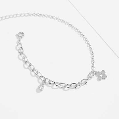 Bracelets à breloques trèfle à quatre feuilles style chaîne en argent sterling 925 Ensemble de 10