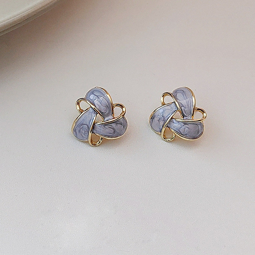 Boucles d'oreilles à tige de forme carrée, style rétro, deux couleurs d'émail (10 paires)