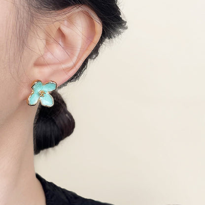 aretes de aro esmaltados de colores y latón, joyería a granel (10 pares)