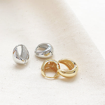 Vintage circle plain circle studs teardrop hoop earrings (5 pairs)