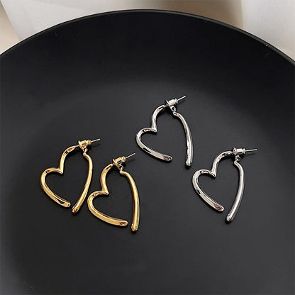 Simple design geometric heart drop earrings (5 pairs)