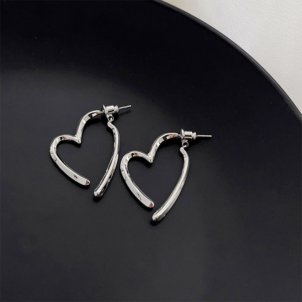 Simple design geometric heart drop earrings (5 pairs)