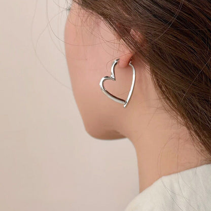 Simple design geometric heart drop earrings (5 pairs)