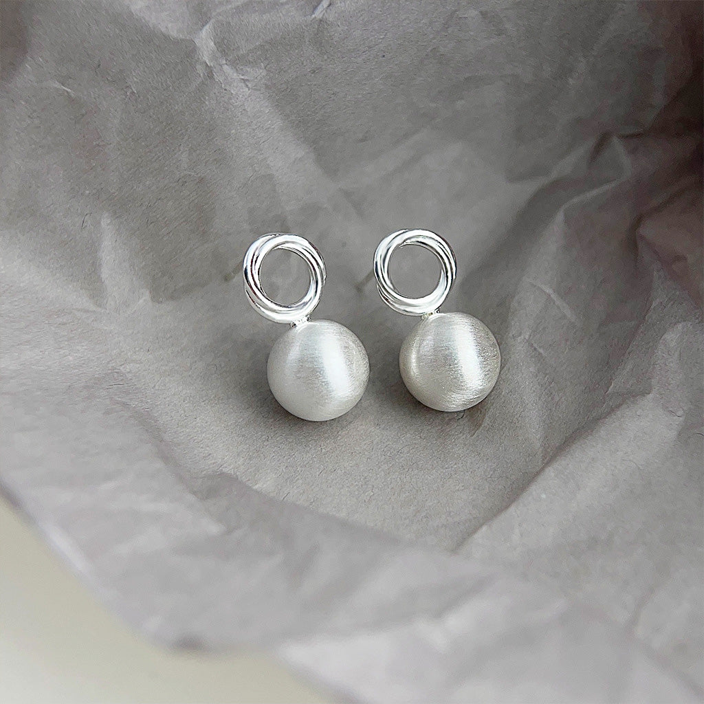 boucles d'oreilles géométriques vague en laiton argent mat (10 paires)