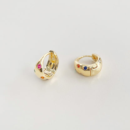 Boucles d'oreilles à tige de forme carrée, style rétro, deux couleurs d'émail (10 paires)