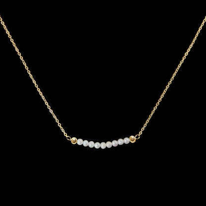 Gold plated freshwater pearl aesthetic simple clavicle chain necklaces Set of 5