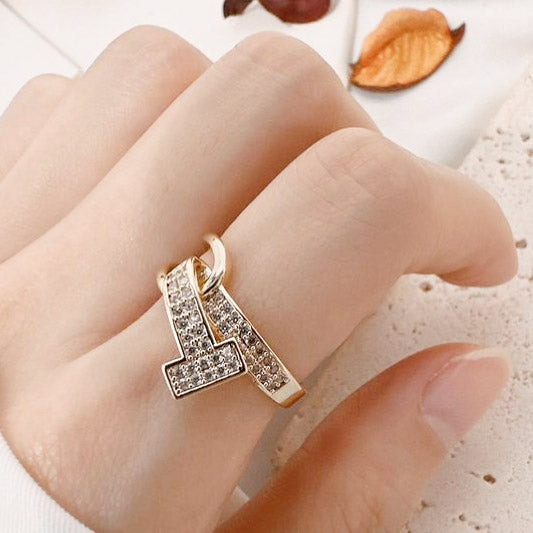 Fashion gold plated opening zircon stone finger rings Set of 5