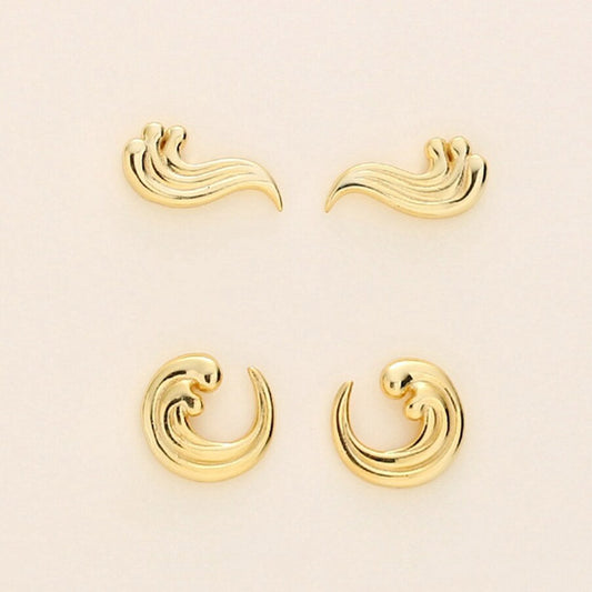 Boucle d'oreille à tige en argent sterling 925, surfeur de plage, vague océanique (10 paires)