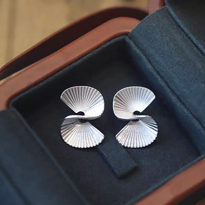 925 sterling silver s-shaped arc fan stud earrings (5 pairs)