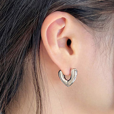 Pendientes aros en forma de V de plata de ley 925 (10 pares)