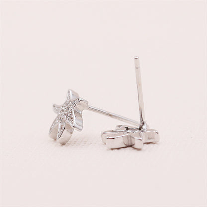 925 sterling silver ocean tiny irregular starfish earrings (5 pairs)