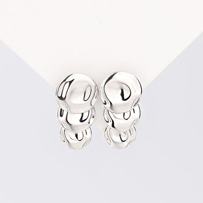 Boucles d'oreilles pendantes disque rond en argent sterling 925 (10 paires)