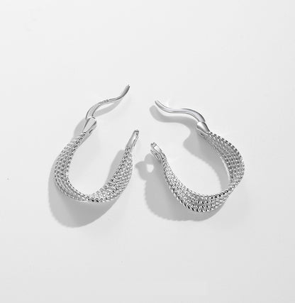 Boucles d'oreilles créoles huggie torsadées en argent sterling 925 (10 paires)