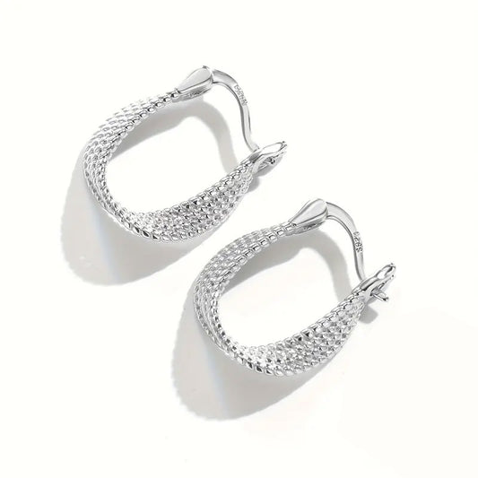 925 sterling silver twisted design huggie hoop earrings (5 pairs)