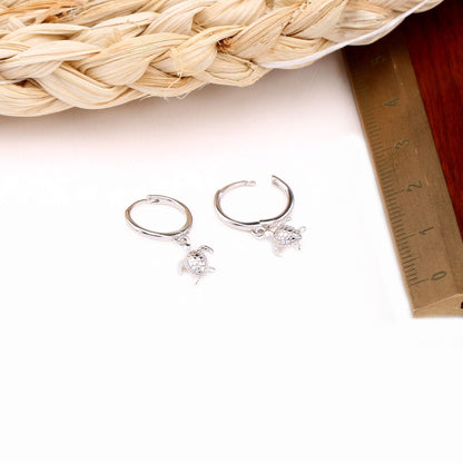 925 sterling silver ocean sea turtle huggie hoop earrings (5 pairs)