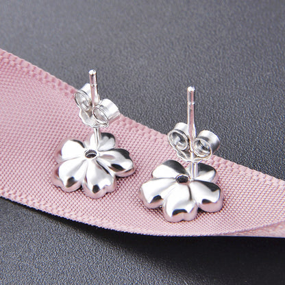 Boucles d'oreilles clous fleur de cerisier en argent sterling 925 (10 paires)