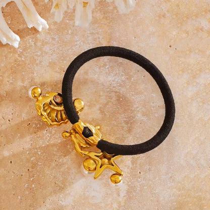 Elastic Hair Ties with Gold Starfish